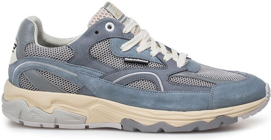 Floris van Bommel Van Bommel sneaker blauw suede effen comfort