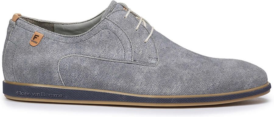Floris van Bommel Veterschoenen grijze suede en kalfsleer