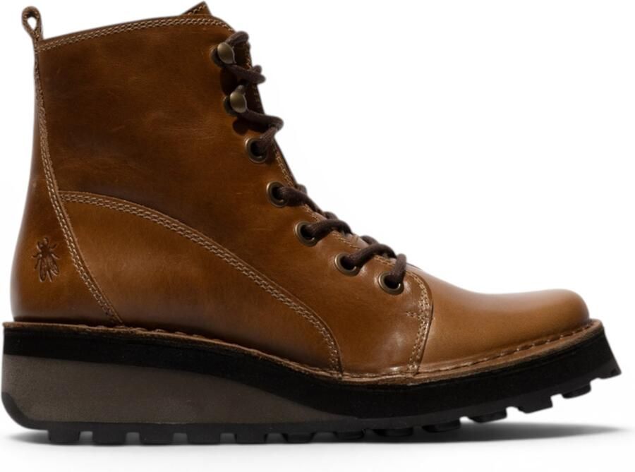 Fly London dames beige leren veterlaarzen HAZI147