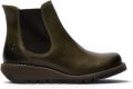 Fly London Dames Diesel Groene Chelsea Leren Enkellaarzen SALV195 - Olijfgroen