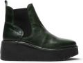 Fly London dames groene leren Chelsea enkelplatformlaarzen HELY268 - Groen