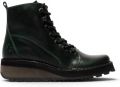 Fly London dames groene leren veterschoenen enkellaarzen HAZI147 - Groen