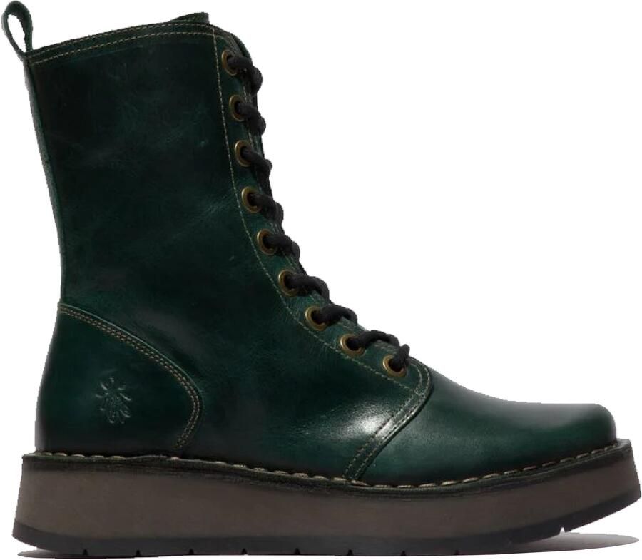 Fly London Dames Groene RAMI043 Casual Leren Veter Enkellaarsjes - Foto 1