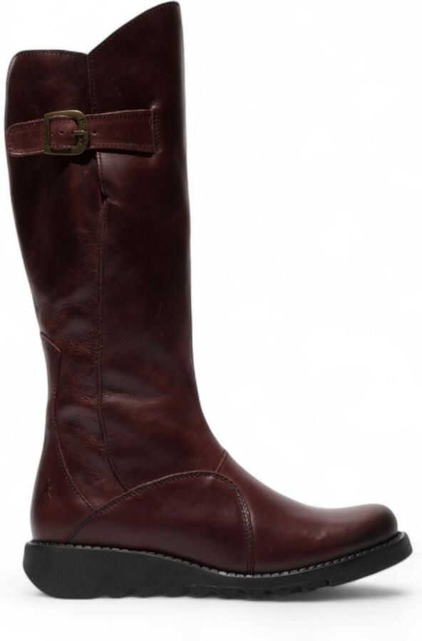 Fly London Dames MOL 2 Leren Wedge Heel Kniehoge Laarzen met Ritssluiting