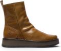 Fly London Dames Tan Lederen Rits Platform Enkellaarzen RENO053FLY - Cognac