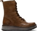 Fly London Dames Tan RAMI043 Casual Leren Veter Enkellaarsjes - Camel