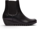 Fly London Dames Zwarte Leren Chelsea-laarzen met wighak ORFU496 - Zwart