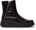 Fly London dames zwarte leren rits met rits en enkellaarsjes TARP553FLY - Zwart