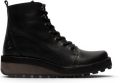 Fly London dames zwarte leren veterschoenen enkellaarzen HAZI147 - Zwart