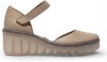 Fly London damessandalen met sleehak model BISO305FLY van suède leer in taupekleur. - Taupe