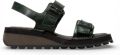 Fly London HEIF558FLY dames sandalen met sleehak en gesp petrolgroen leer - Groen