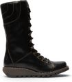 Fly London Vrouwen Zwarte Leren Veteraars Combat Ankle Boots STER768 - Zwart