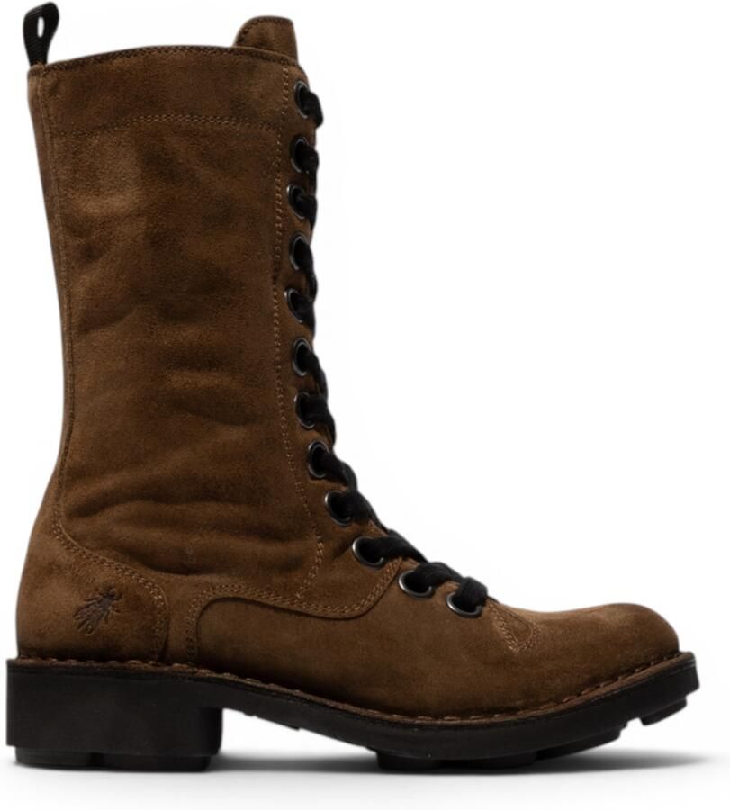 Fly London Women Brown Leather Strike-Up Gevechtslaarzen voor Vrouwen NOLE176 - Foto 1