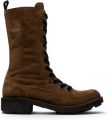 Fly London Women Brown Leather Strike-Up Gevechtslaarzen voor Vrouwen NOLE176 - Donkerbruin