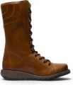 Fly London Women's Brown Leather Strike-Up Combat Ankle Boots STER768 - Donkerbruin