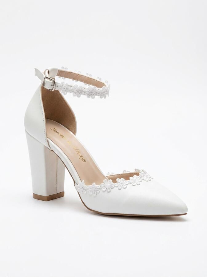 Forever & Always Alisa Blokhak Bruids Spitse Neus Pump