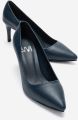 Forever & Always Clyde Leren Stiletto Spitse Neus Pump - Marineblauw