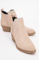 Forever & Always Dovena Leren Blokhak Enkellaars (Dames) - Beige