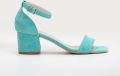 Forever & Always Iva Laag Block Hak Sandalen - Lichtblauw
