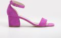 Forever & Always Iva Laag Block Hak Sandalen - Fuchsia