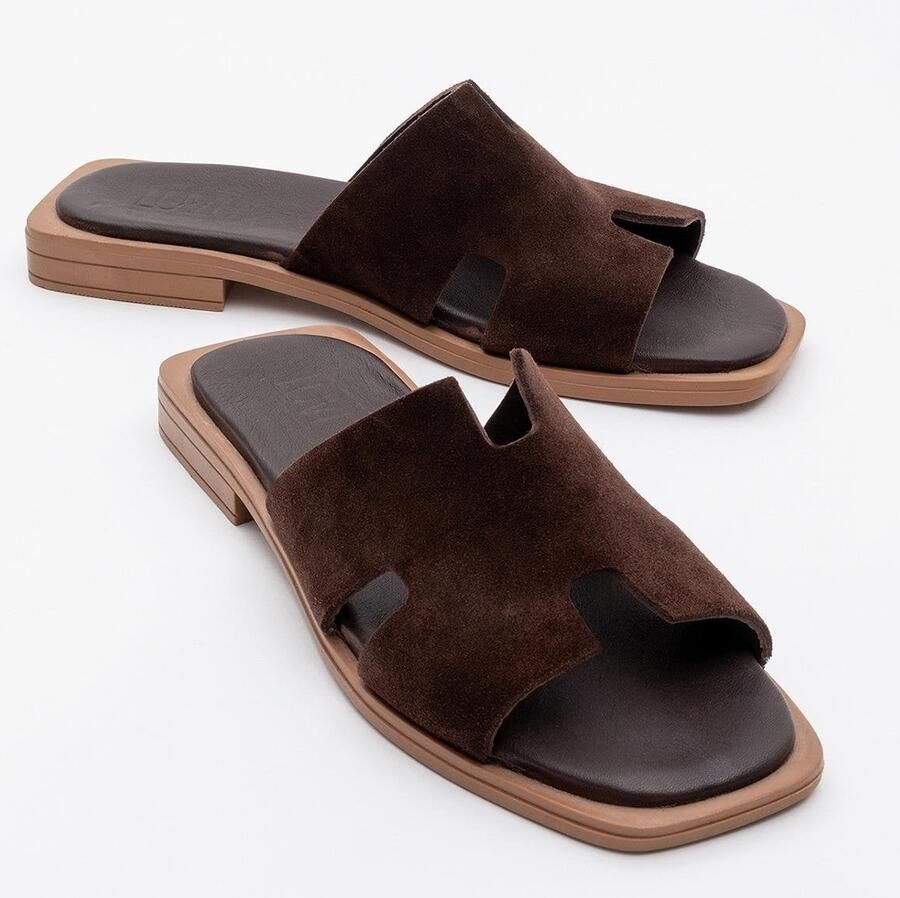 Forever & Always Jez Leer Slide Sandaal (Women)