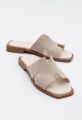 Forever & Always Jez Leer Slide Sandaal (Women) - Beige