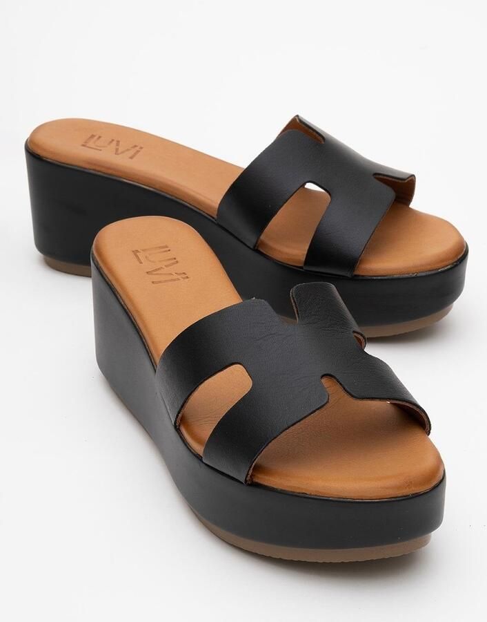 Forever & Always Lia Leer Platform Sandaal (Women)