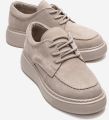 Forever & Always Mareon Leren Veterschoen Sneaker - Beige