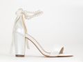 Forever & Always Melissa Block Hakken Sandalen with Pearls - Ivoor