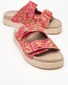 Forever & Always Milana Leer Double‑Strap Sandaal (Women) - Roze