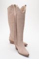 Forever & Always Rios Leren Franje Kniehoge Laars - Beige