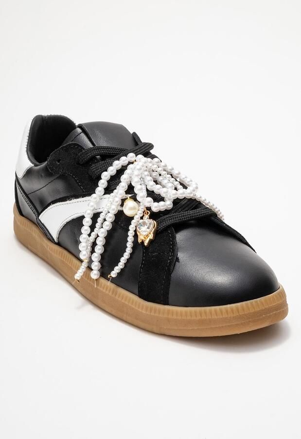 Forever & Always Taren Leren Parel Gesp Sneakers Dames