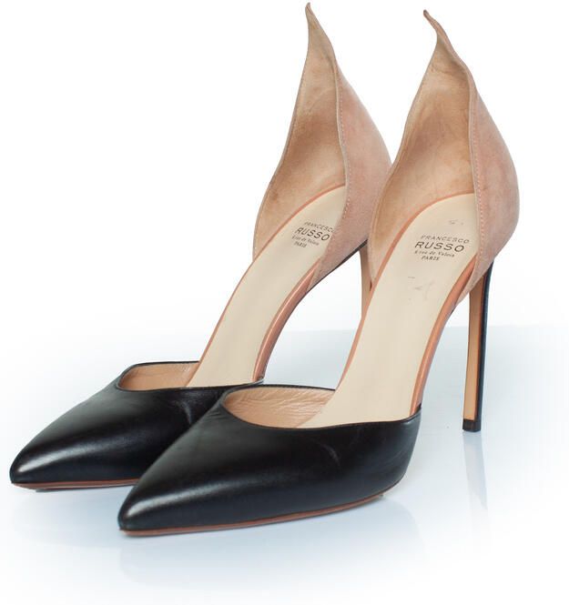 Francesco Russo Suède en leren pumps van
