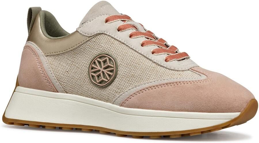 Geox D AMABEL Synthetisch Polyurethaan Dames Lichte Zand Lichte Taupe Sneakers