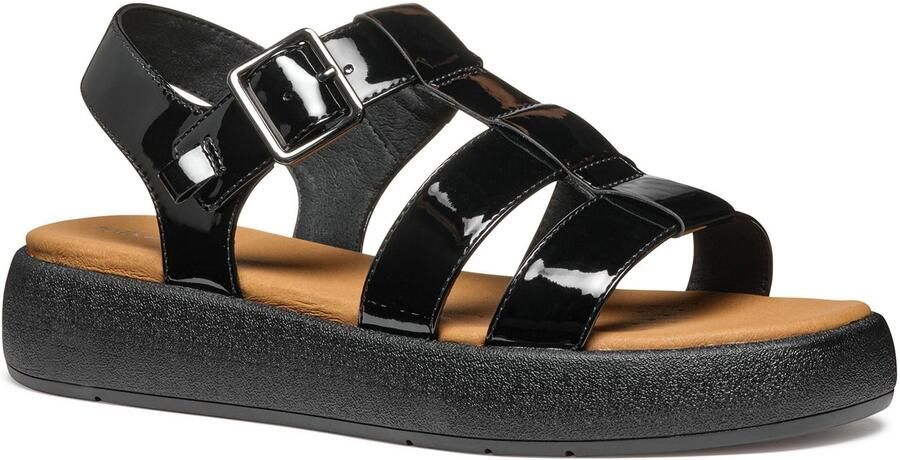 Geox D CAMALEI Synthetische Polyurethaan Dames Zwarte Sandalen