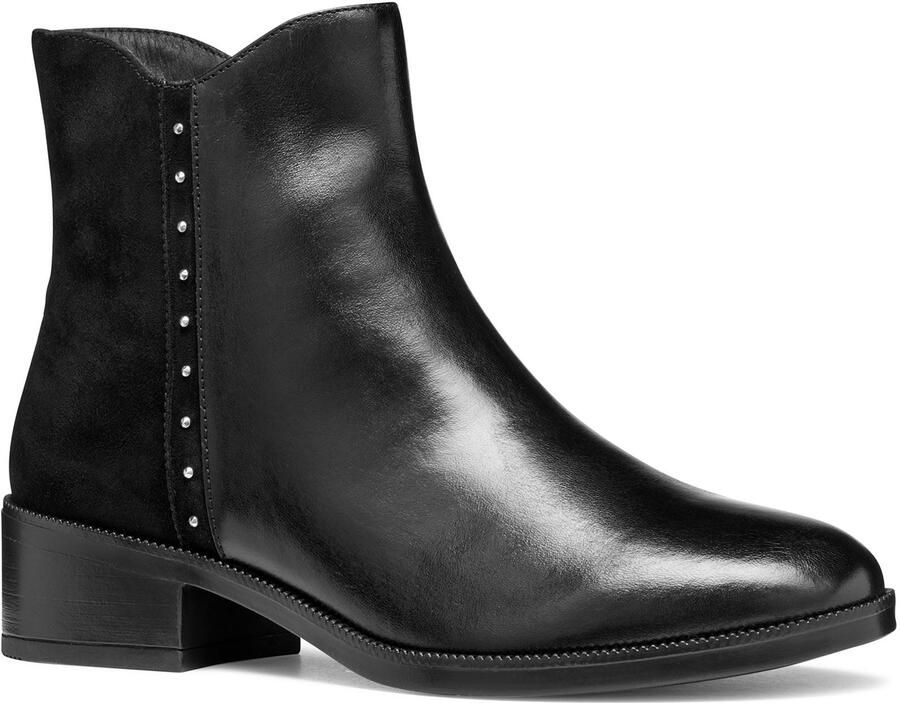 Geox D Camexia Leren Dames Zwarte Laarzen