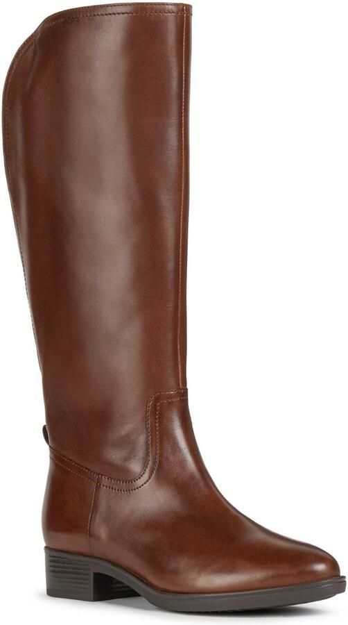 Geox D Felicity Lederen Dames Bruine Laarzen