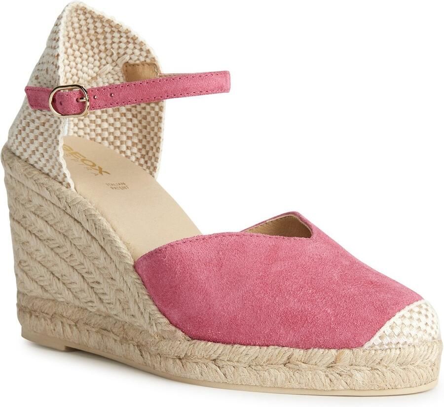 Geox D GELSA Leren Dames Sandalen In Cyclaamkleur