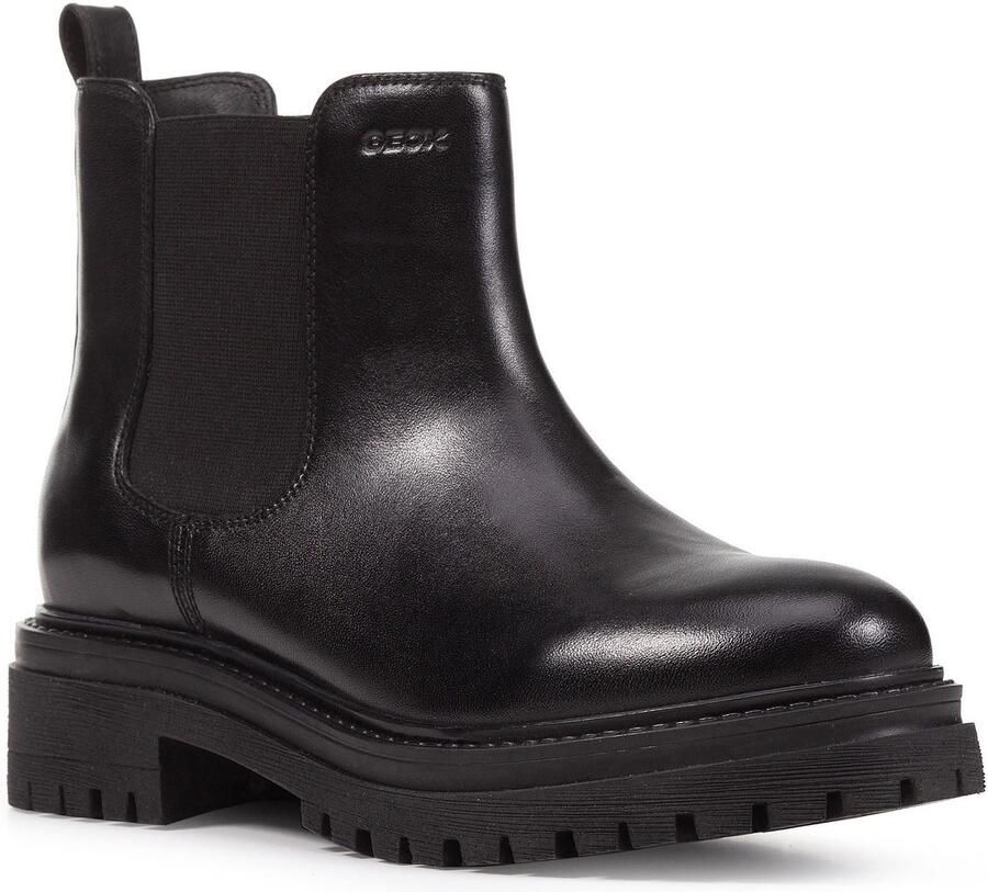 Geox D Iridea B Leren Dames Zwarte Boots