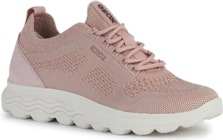 Geox D Spherica A Leren Dames Lichtroze Trainers