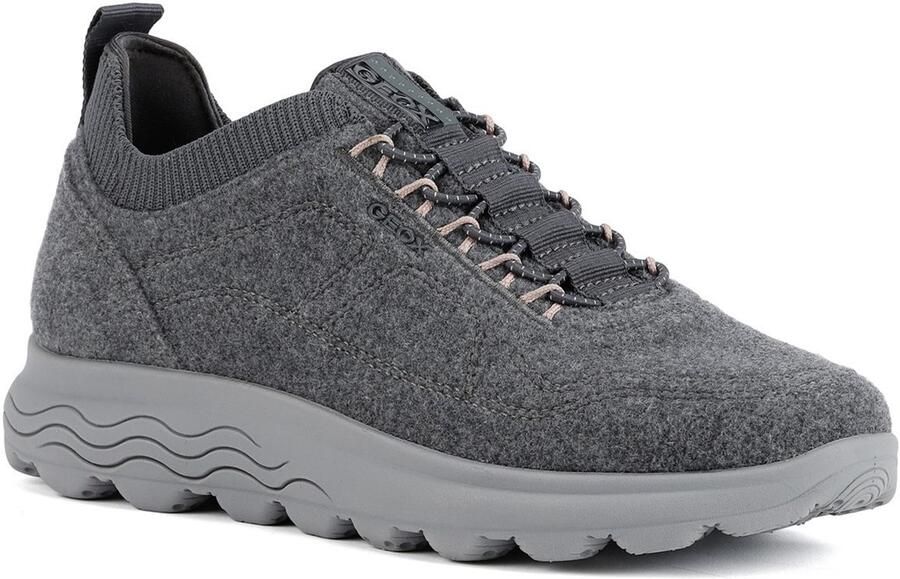 Geox D Spherica A Wollen Blend Dames Antraciet Sneakers