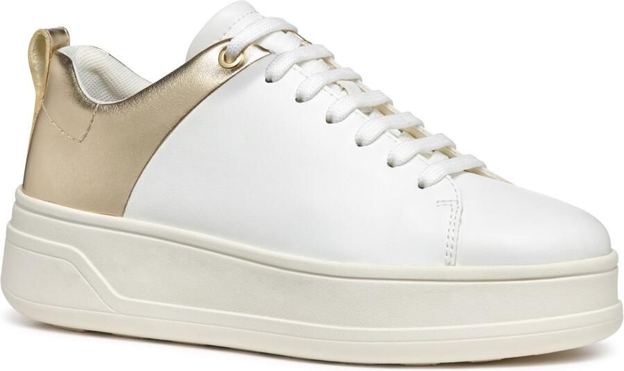 Geox D SPHERICA ECUB-2 Dames Wit Lichtgouden Sneakers