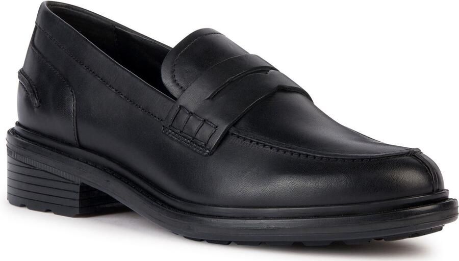Geox D Walk Pleasure F Leren Dames Zwarte Mocassinschoenen