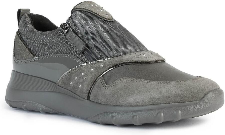 Geox D Zosma B Suède Damessneakers Donkergrijs