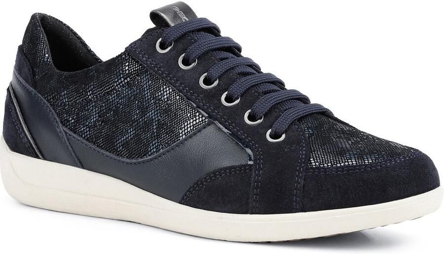 Geox Myria Suede Damessneakers In Marineblauw Blauw