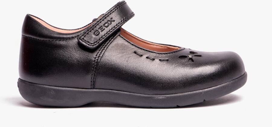 Geox NAIMARA G A Meisjes Leren Klittenband School Schoenen Zwart
