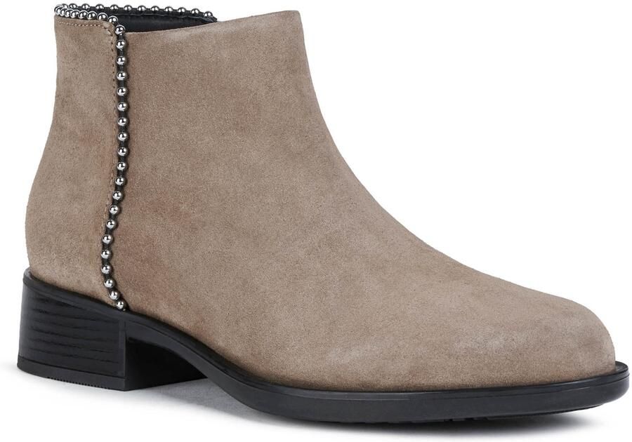 Geox Resia Suède Dames Laarzen In Donker Beige
