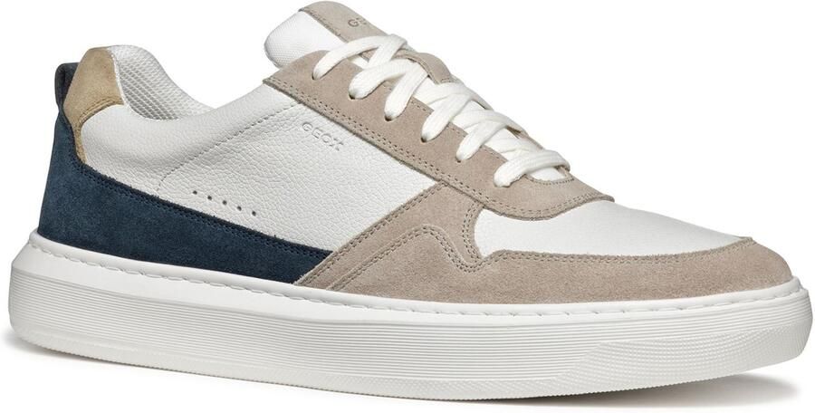 Geox U DEIVEN Leer Suède Heren Sneakers Sand Wit