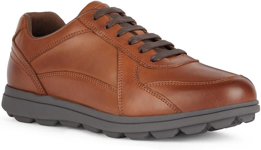 Geox U SPHERICA EC12 Leren Bovine Volnerf Heren Cognac Sneakers