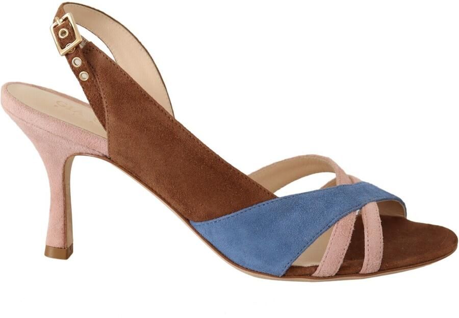 Gia Couture Vrouwen Multicolor Suede Leren Slingback Hakken Sandalen Schoenen